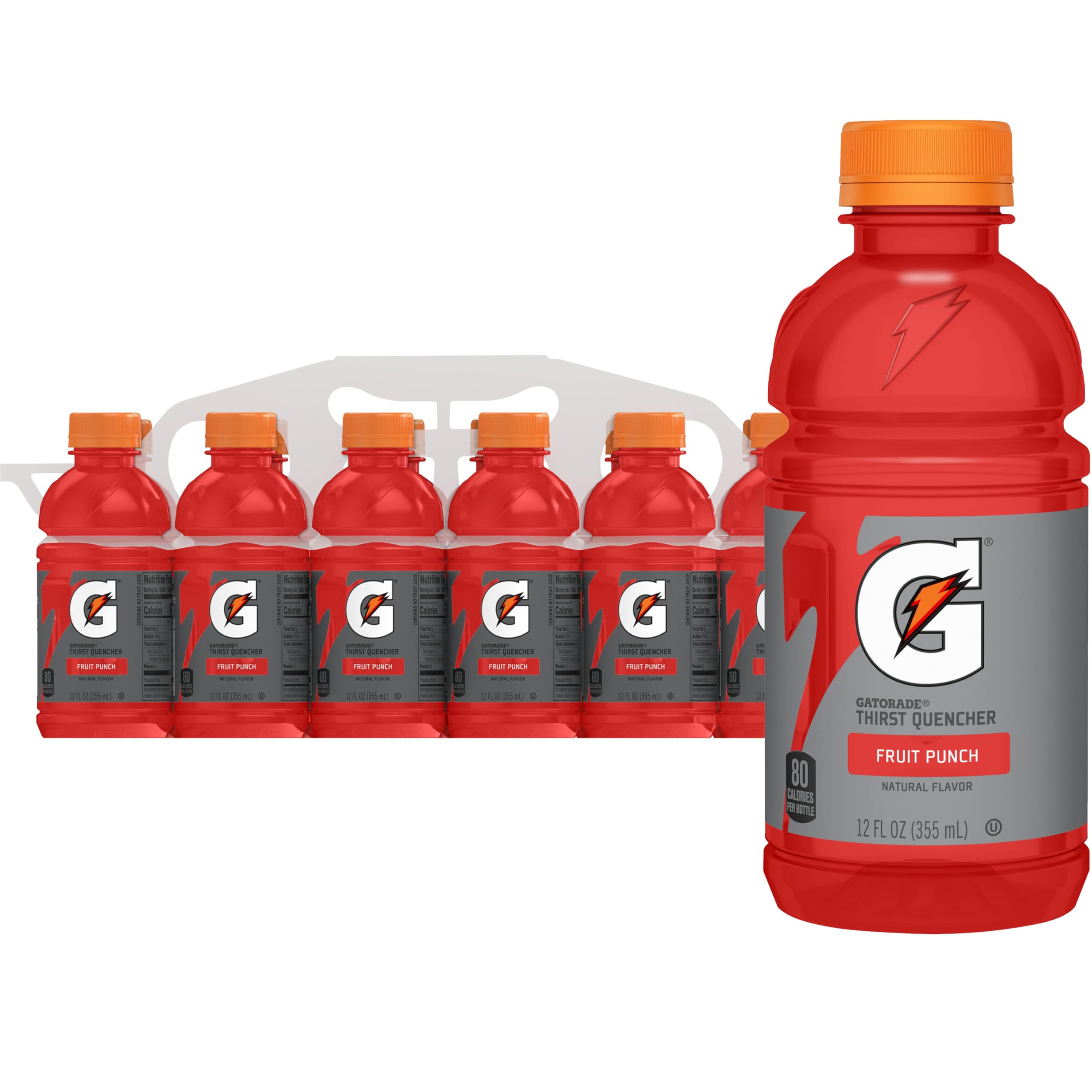 Gatorade Fruit Punch bottle front for refreshing hydration during workouts