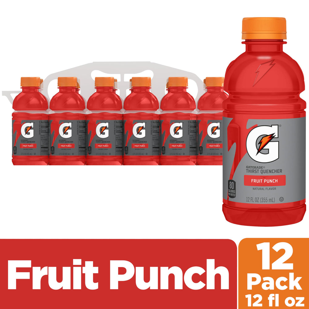 Gatorade Fruit Punch bottle top view emphasizing grab-and-go hydration