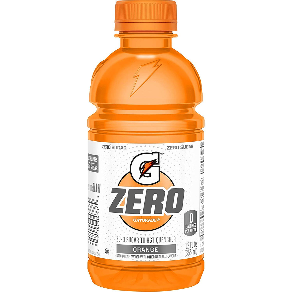 Gatorade G Zero Orange bottle front for sugar-free hydration on the go