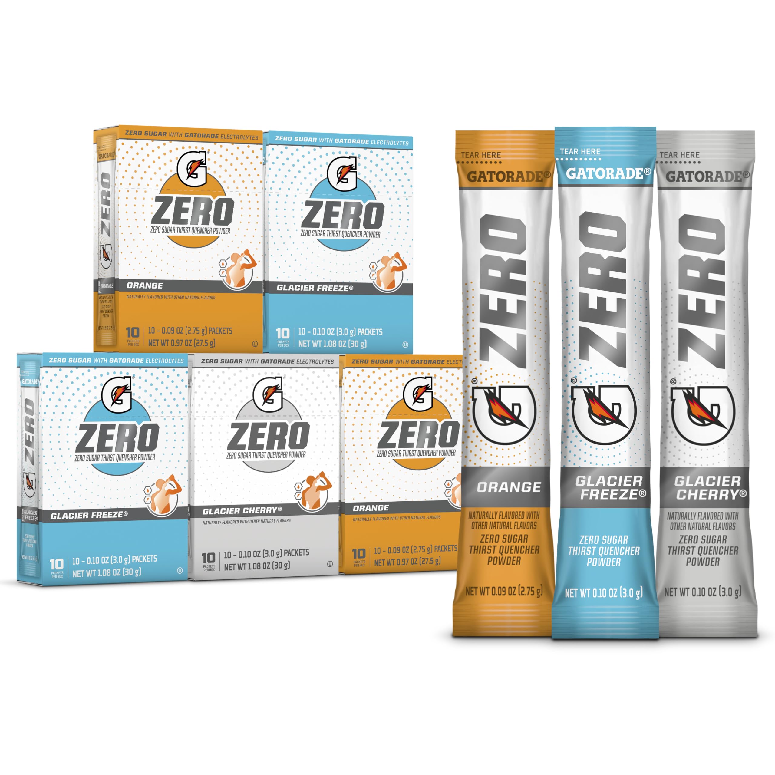 Gatorade G Zero Glacier Cherry Variety Pack front view for sugar-free hydration