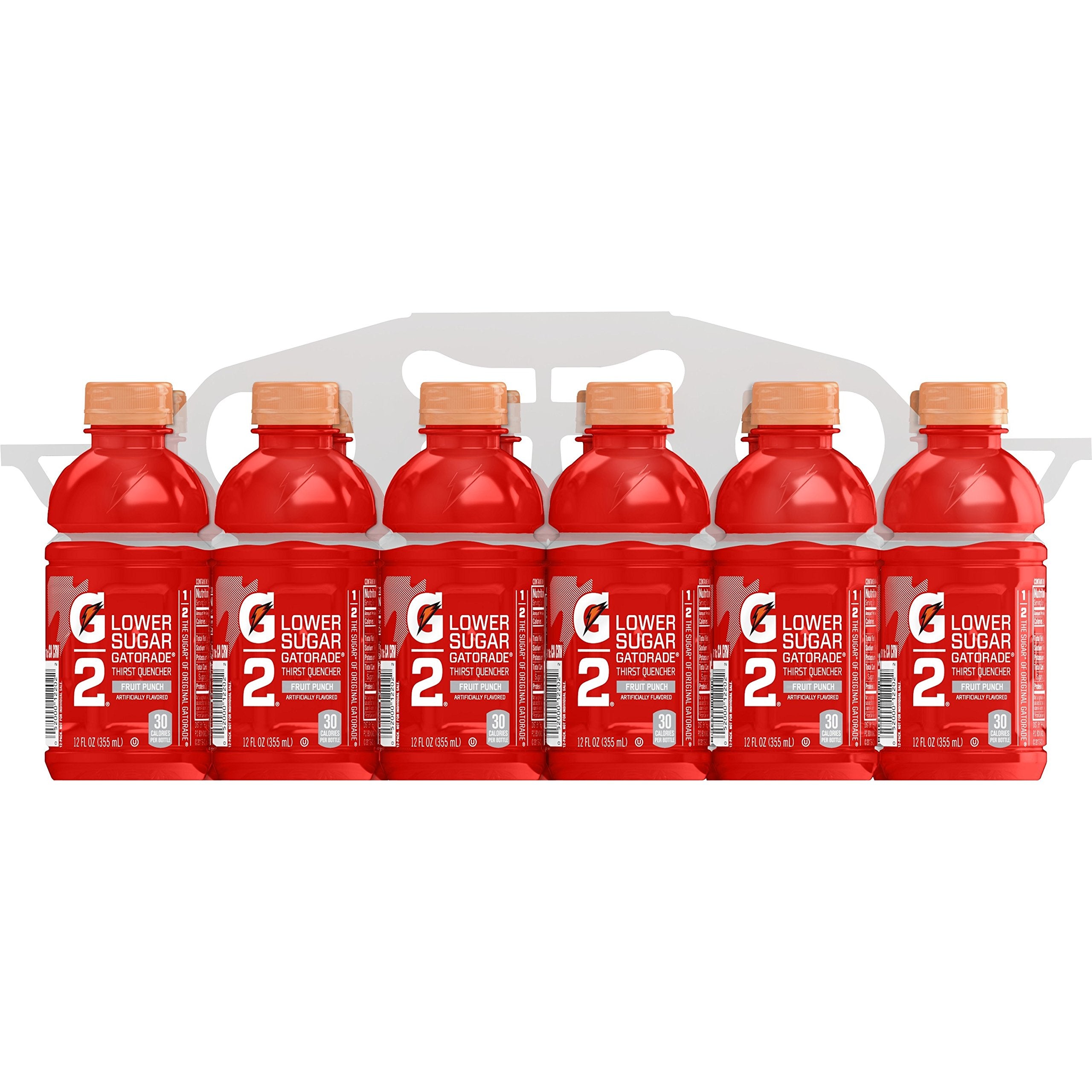 Gatorade G2 Fruit Punch 12oz bottle on ice for hydration after workouts