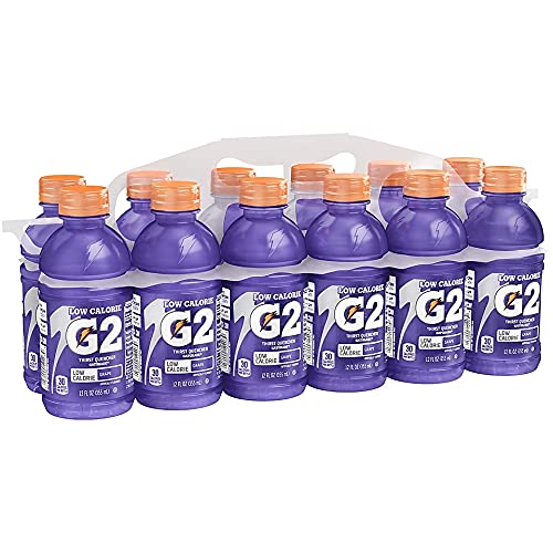 Gatorade G2 grape bottle for hydration with electrolytes during workouts.