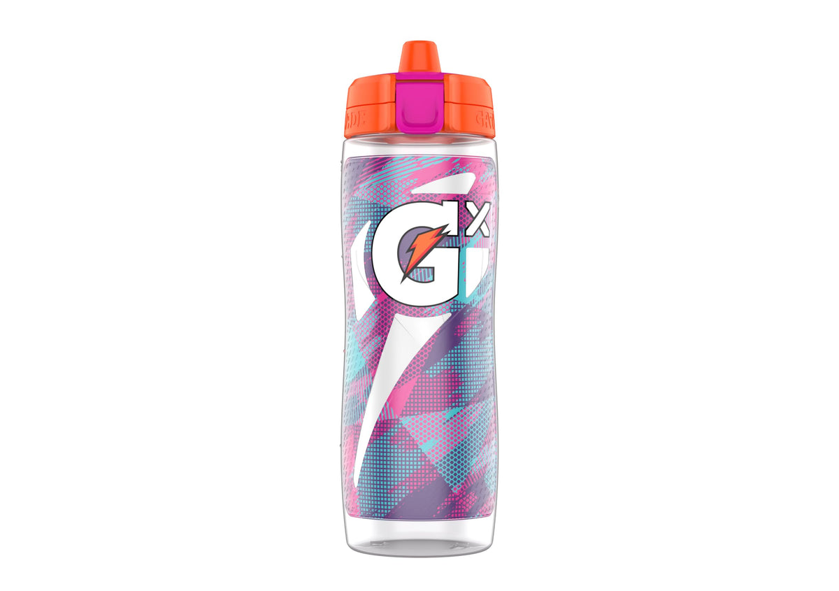 Gatorade Glitched Berry Gx bottle front view for customizable on-the-go hydration.