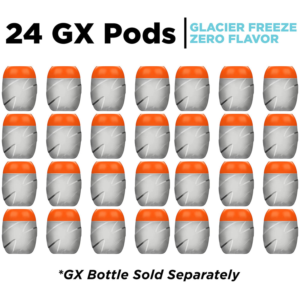 Gx bottle with Glacier Freeze pod ready to mix during workout