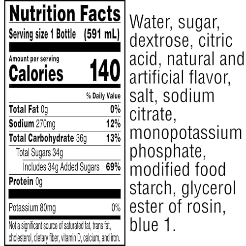 Gatorade Thirst Quencher Cool Blue 20 oz overview image.