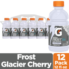 Gatorade Glacier Cherry label close-up showing flavor cue and branding