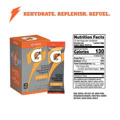 Gatorade Thirst Quencher Orange packet in hand, ideal for training hydration