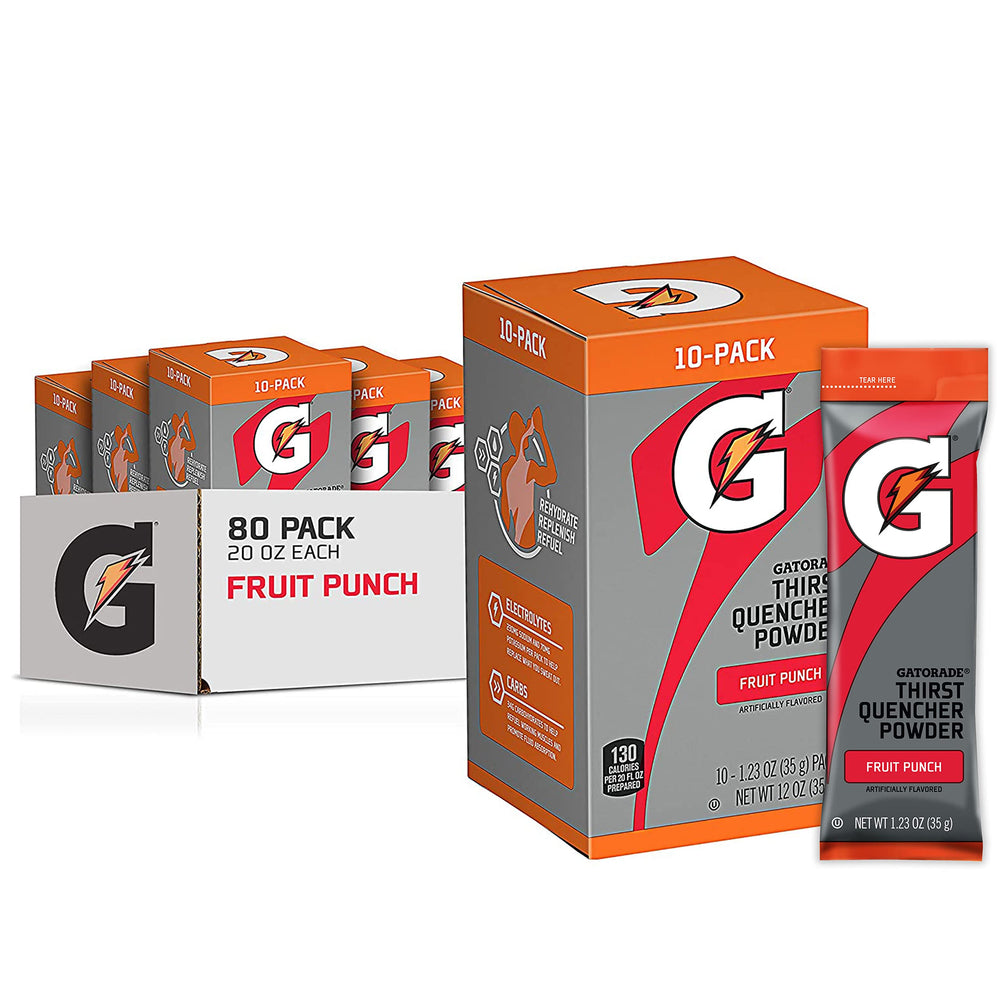 Gatorade Thirst Quencher powder packets ready for quick hydration during workouts