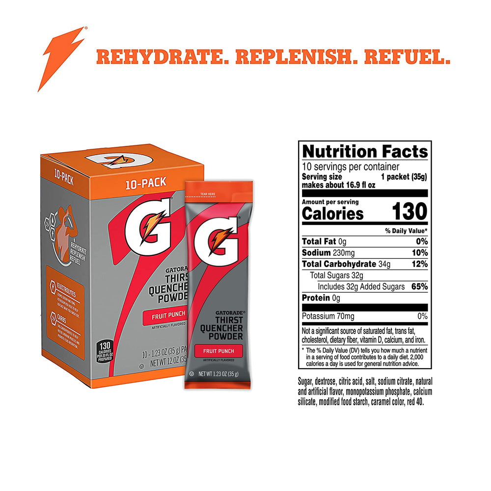 Gatorade Thirst Quencher powder being mixed to fuel 20 oz drinks
