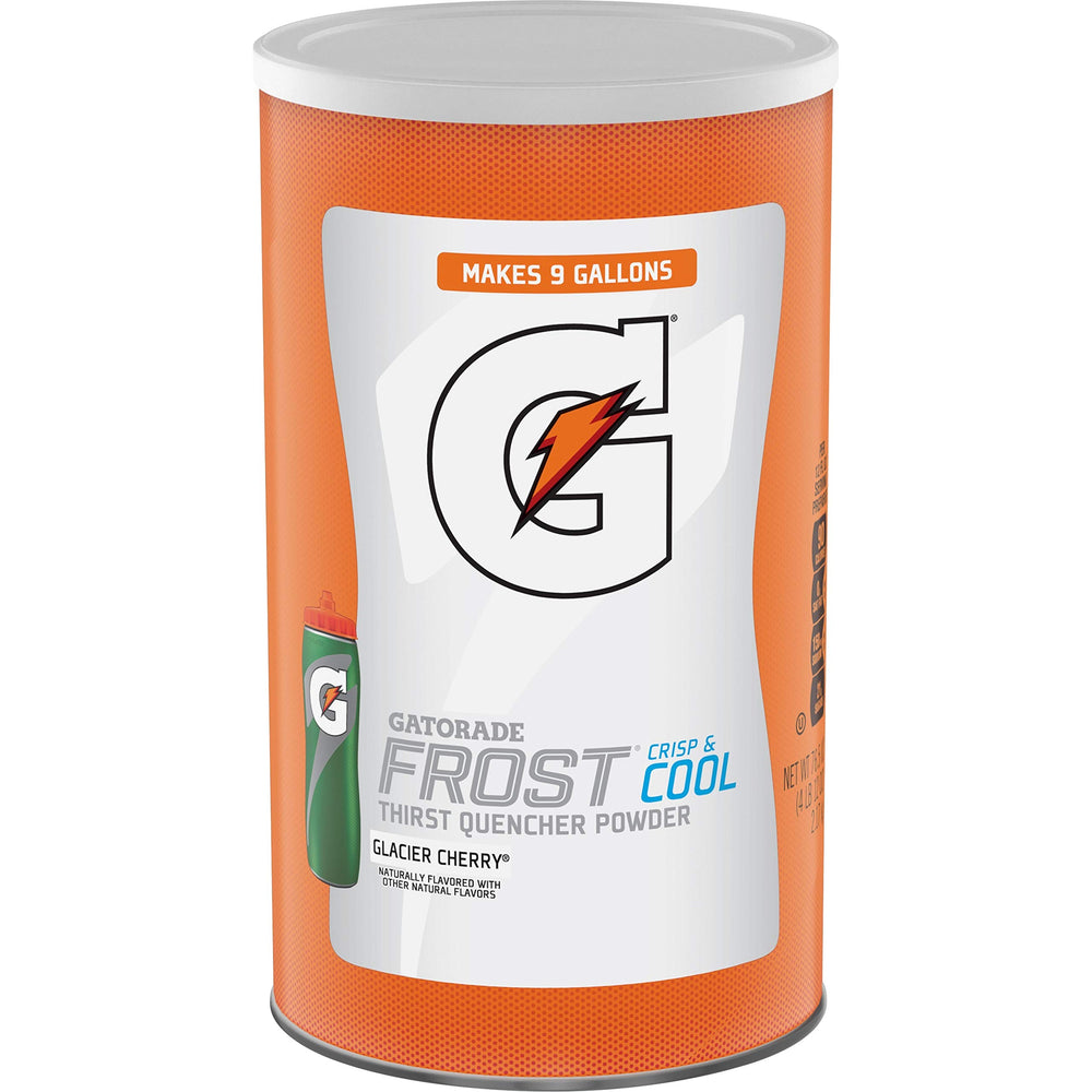 Gatorade Thirst Quencher powder canister for easy hydration during workouts.