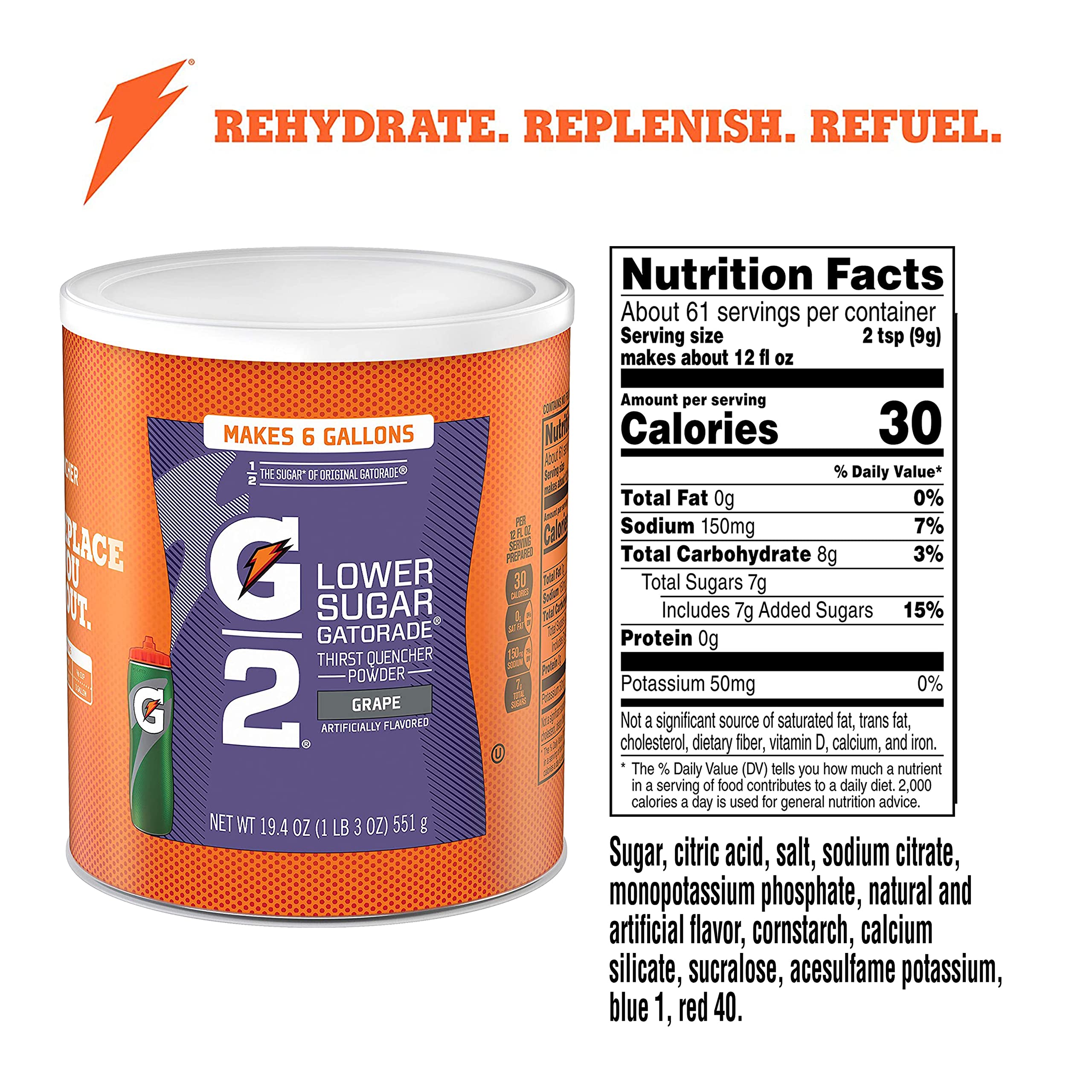 Gatorade Thirst Quencher Powder grape measuring scoop aids precise mixing