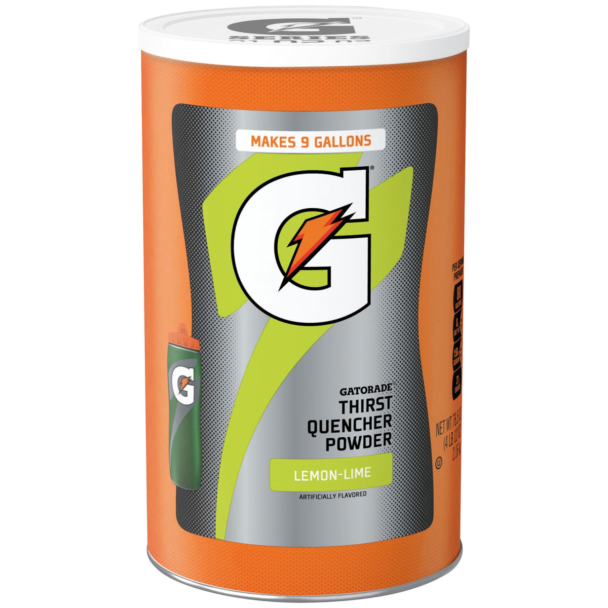 Gatorade Thirst Quencher Powder Lemon Lime 76.5 oz container supports electrolyte replenishment during workouts.