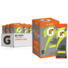 Gatorade Thirst Quencher Lemon Lime powder packet ready to mix for on-the-go hydration.