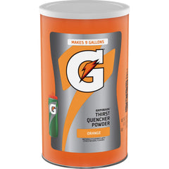 Gatorade Thirst Quencher orange bottle enhances hydration during workouts.
