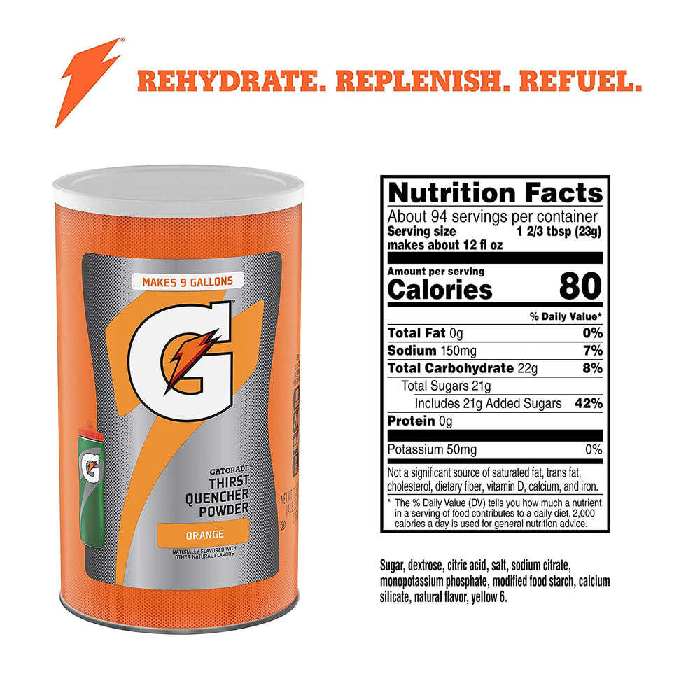 Pouring orange powder mixes for on-the-go hydration.