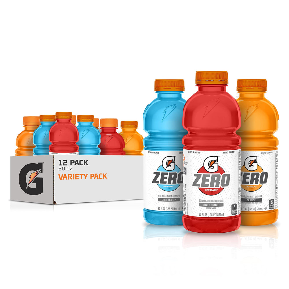 Gatorade Zero Fruit Punch 20oz bottle for sugar-free hydration during workouts