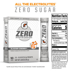 Gatorade G Zero Glacier Cherry bottle showing zero sugar hydration during workouts