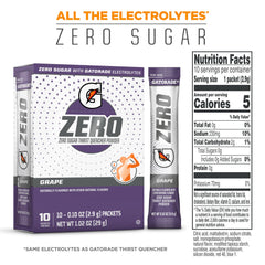 Gatorade G Zero grape box displays ready hydration for training sessions.