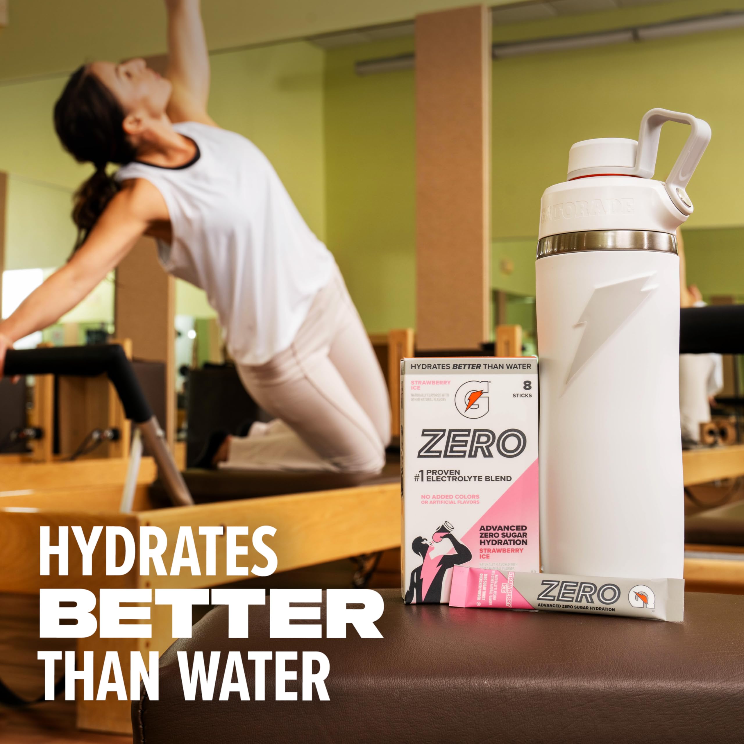 Athlete drinking Gatorade Zero grape outdoors demonstrating on-the-go electrolyte support