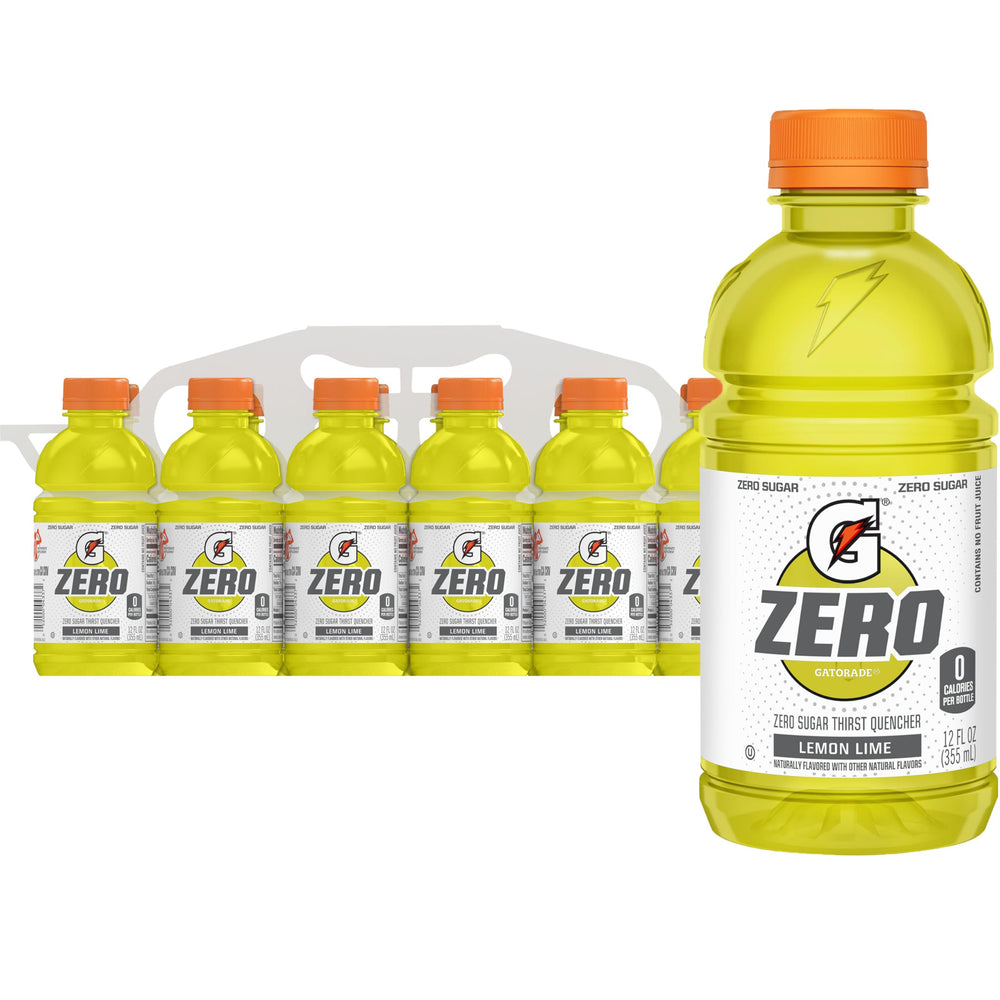 Gatorade Zero Lemon Lime 12oz bottle ready for workout hydration