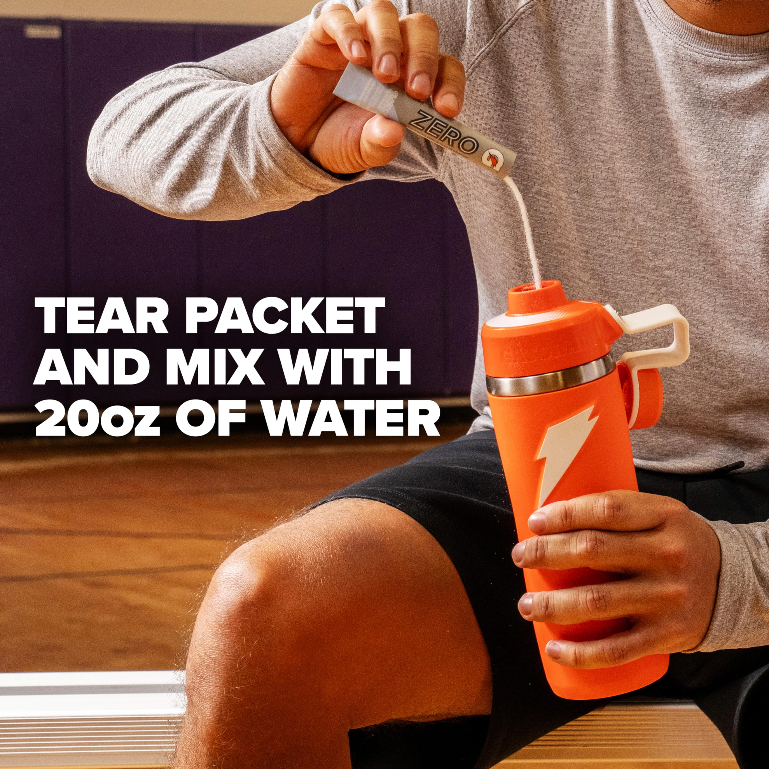 Gatorade powder texture on spoon illustrating fine mixability for smooth drinks