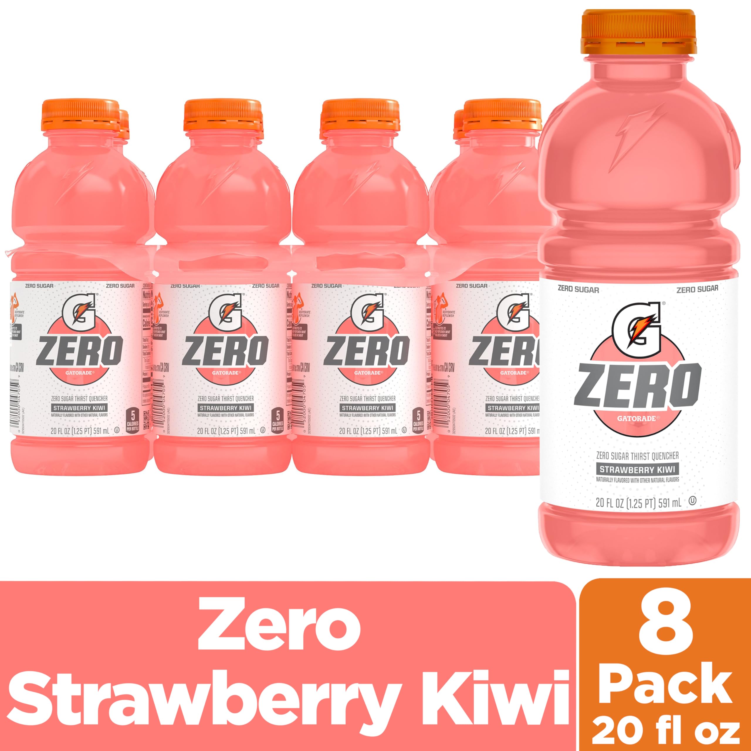 Gatorade Zero Strawberry Kiwi cap-off close-up for on-the-go hydration