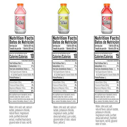 Gatorlyte Propel Berry packets back showing nutrition facts for informed hydration
