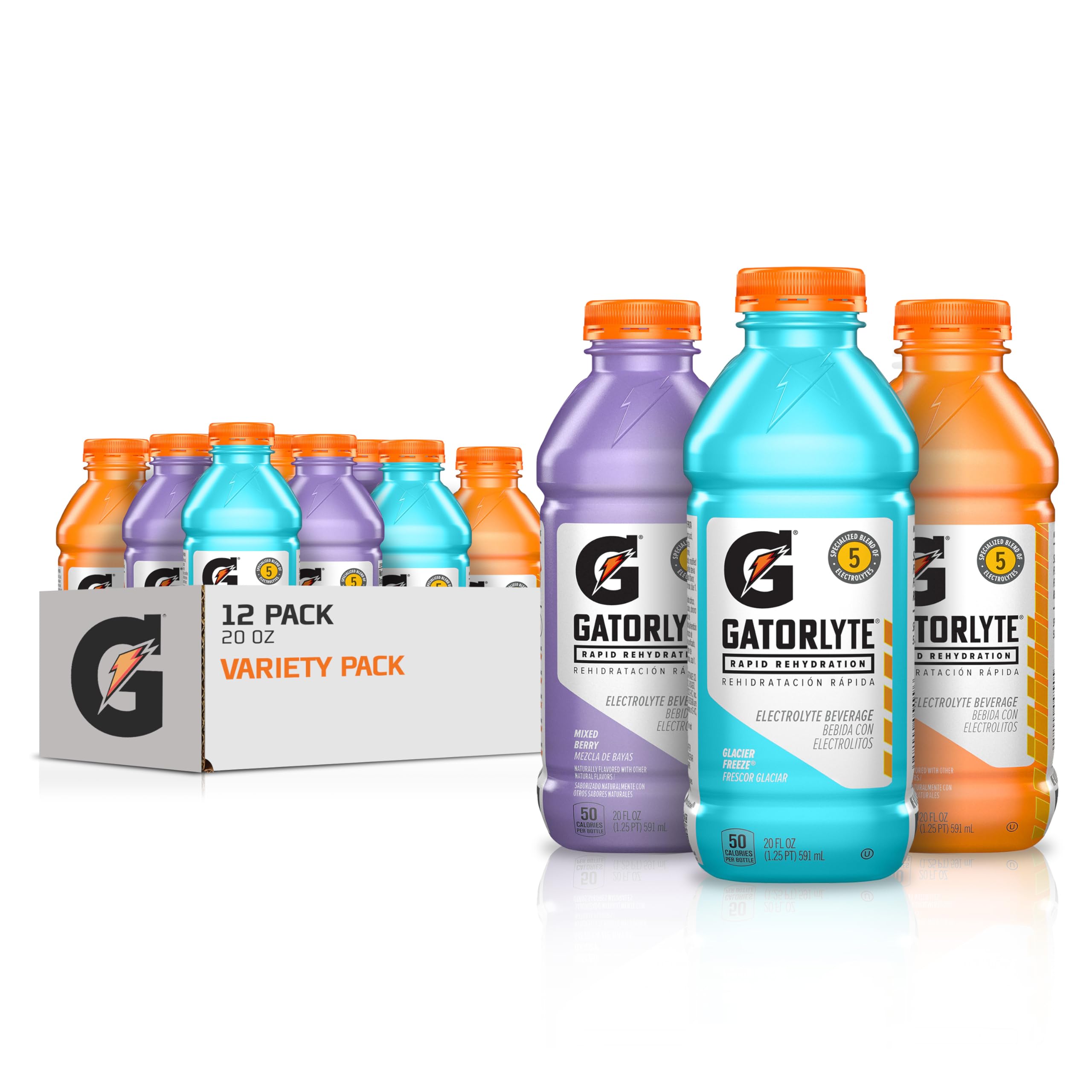 Gatorlyte 12-pack variety display for on-the-go hydration