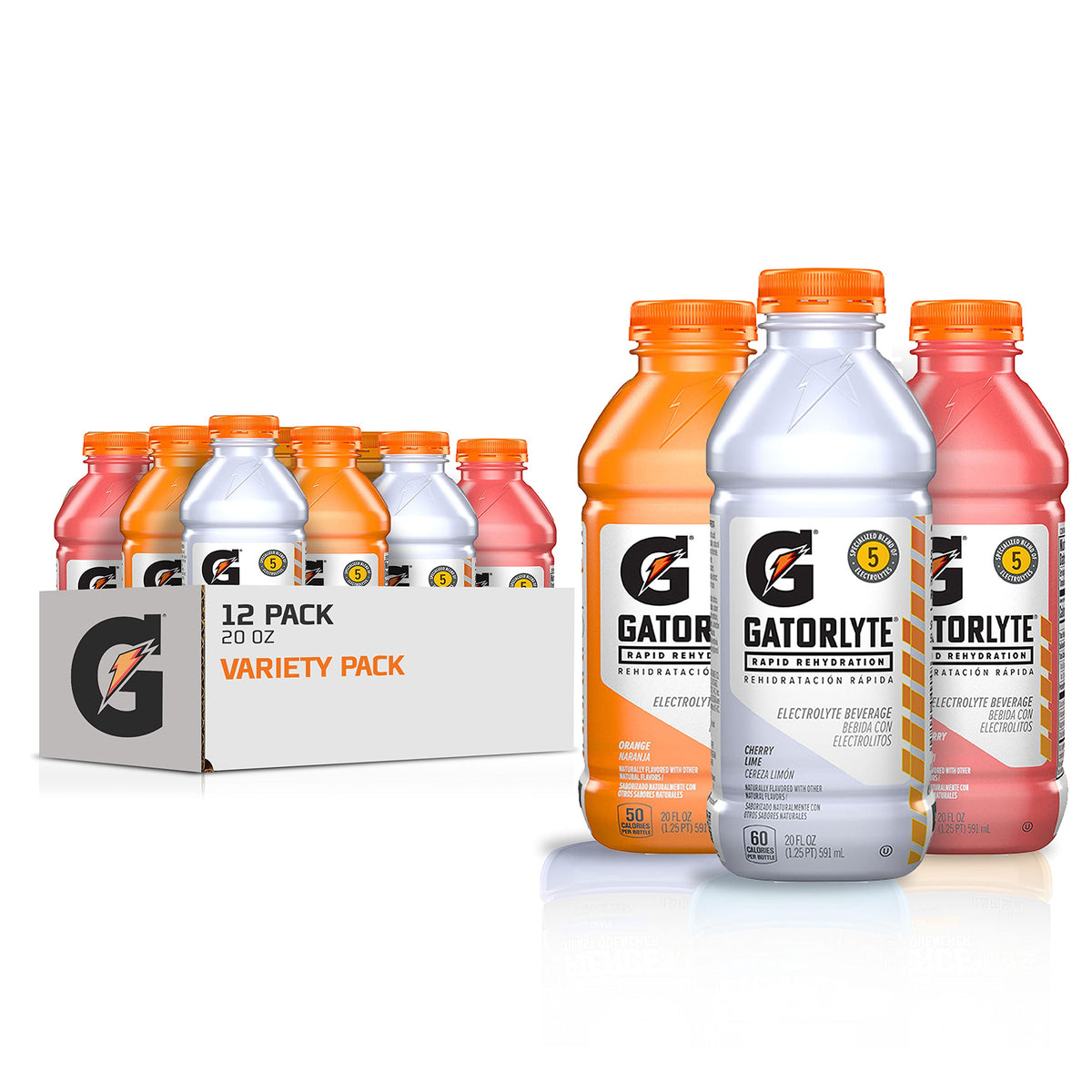 Gatorlyte rapid rehydration bottle in strawberry kiwi flavor for on-the-go hydration