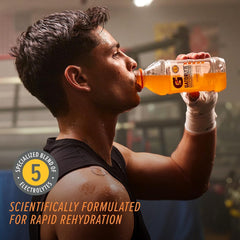 Gatorlyte Watermelon pours into a glass for easy on-the-go hydration.
