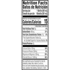 Close-up of the Gatorlyte Zero Fruit Punch label highlighting ingredients and zero sugar.