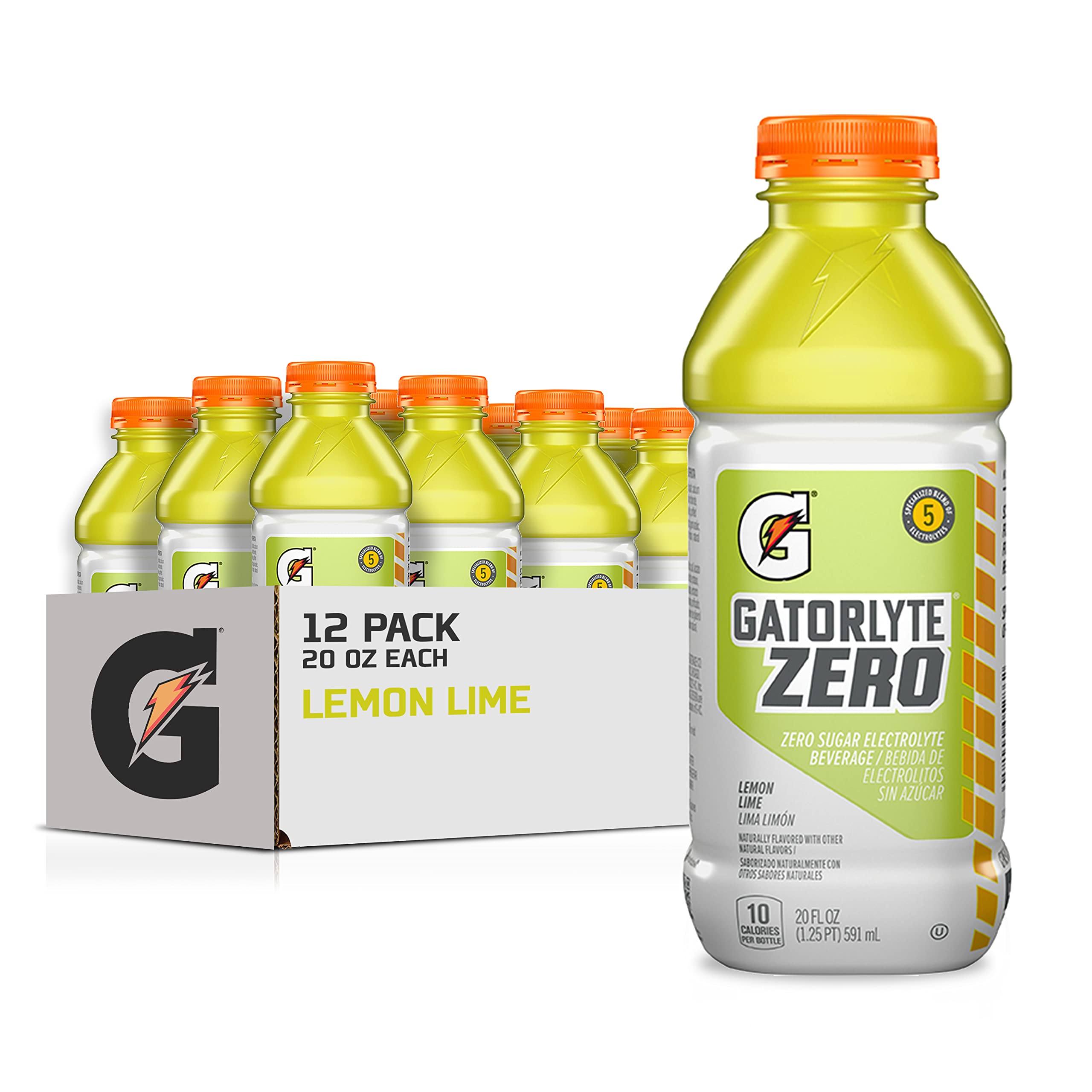 Gatorlyte Zero Lemon Lime 20oz bottle for refreshing on-the-go hydration.
