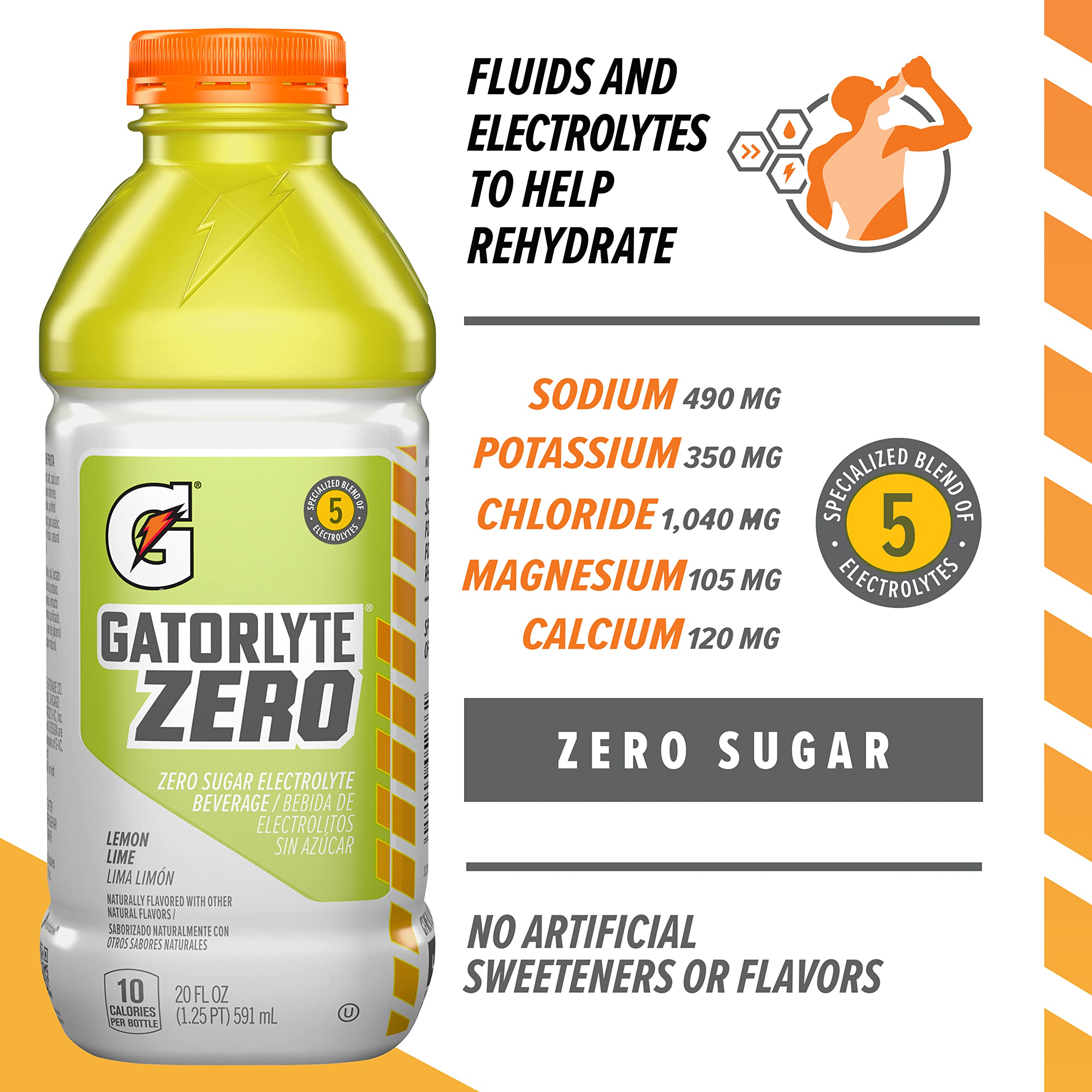 Gatorlyte Zero Lemon Lime 12-pack, ideal for workouts and runs.
