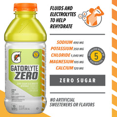 Gatorlyte Zero Lemon Lime 12-pack, ideal for workouts and runs.