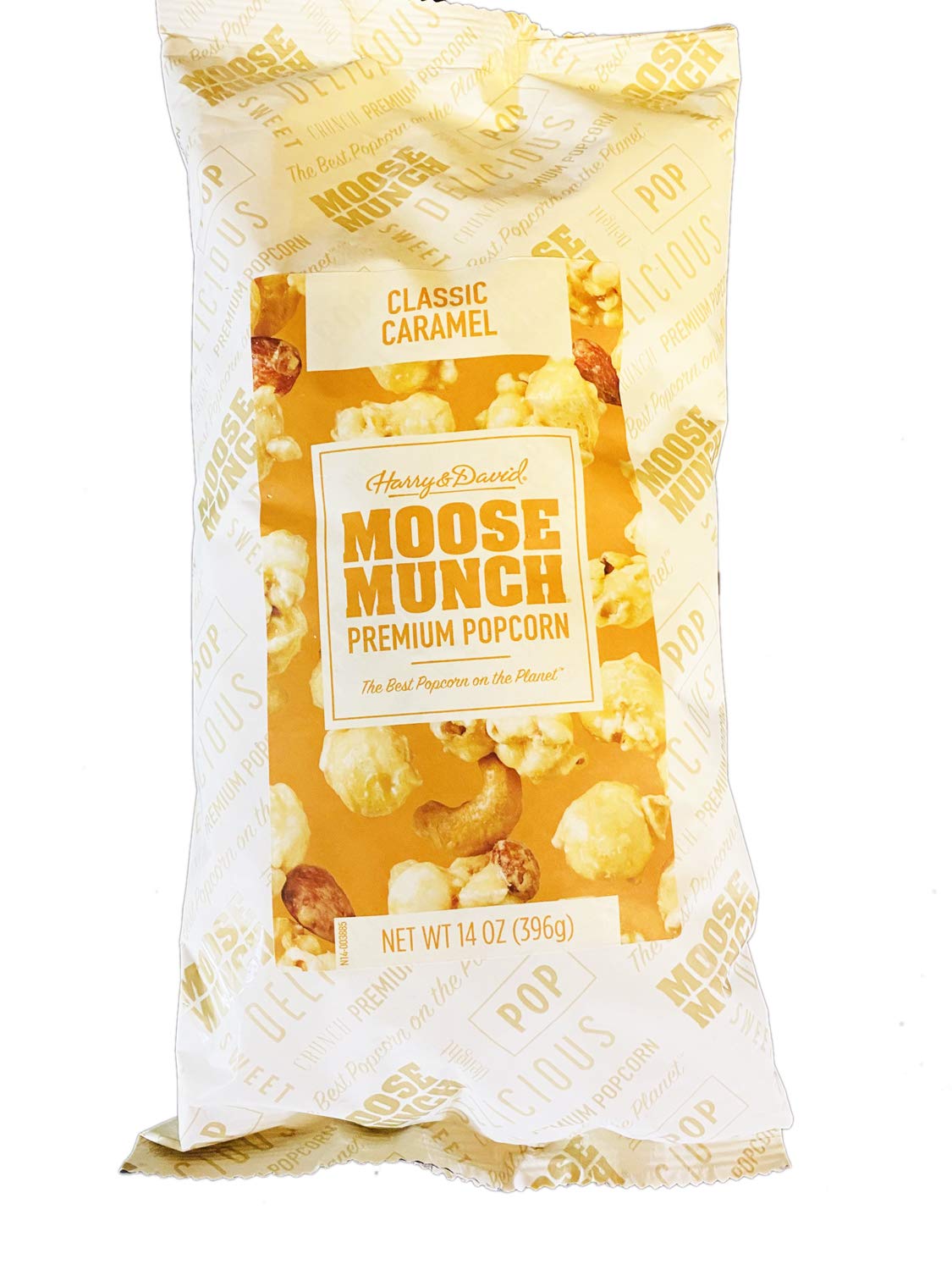 GEEGVV Moose Munch caramel popcorn pack shot, premium packaging ideal for gifting.