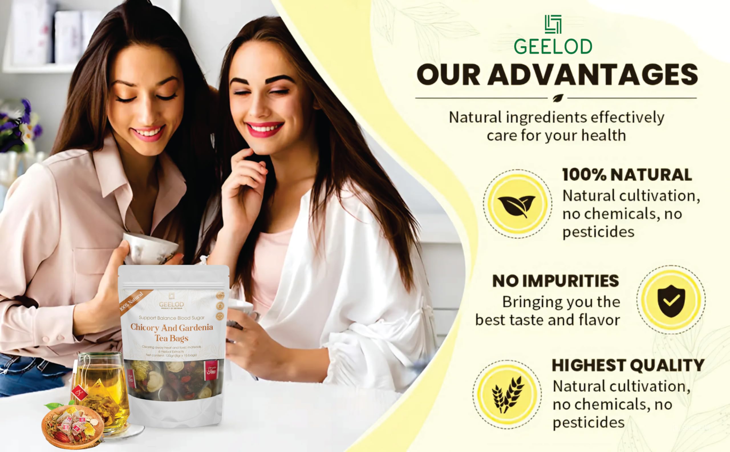 GEELOD tea service on kitchen shelf ready for daily use