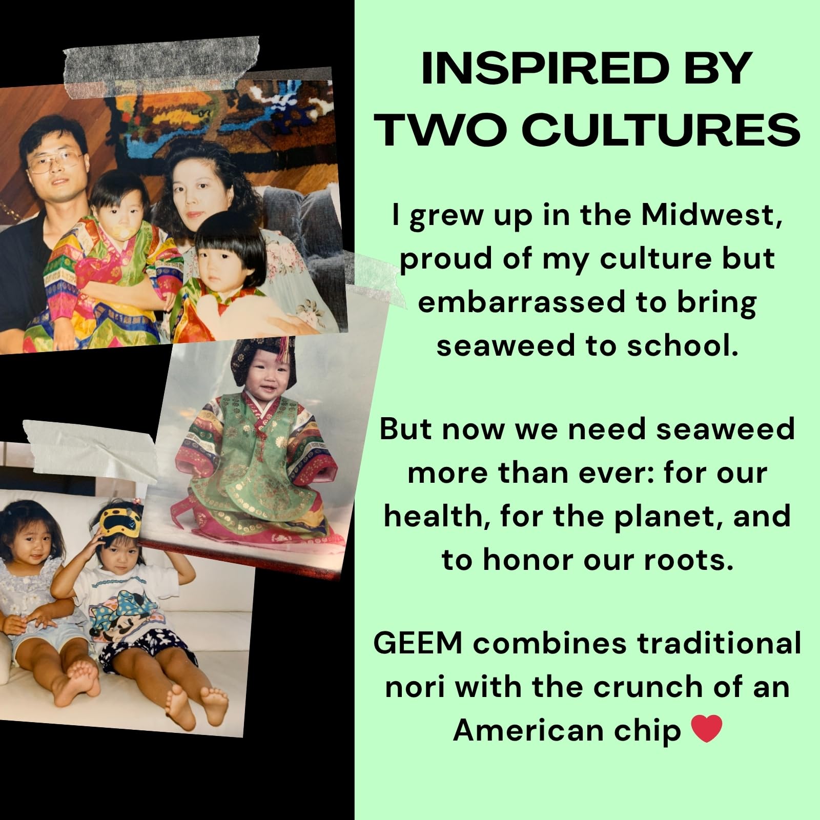 Geem Seaweed Snacks Korean origin seaweed with clean ingredients and non-GMO seal.
