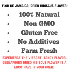 Geenafoods hibiscus petals for agua fresca and refreshing drinks