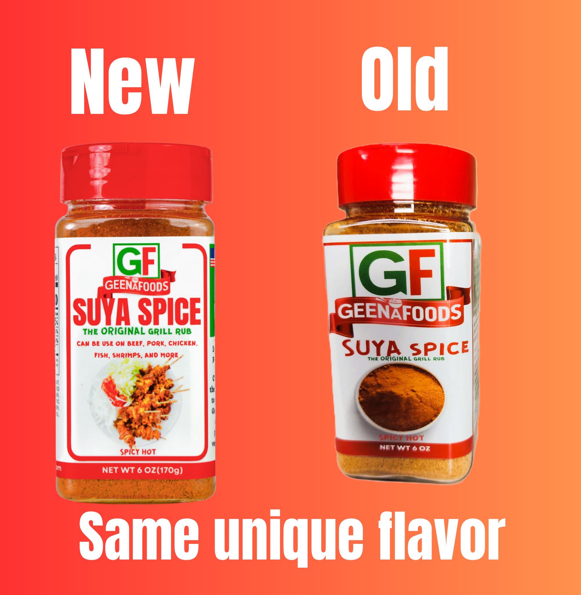 Geenafoods Suya chicken on grill benefits from savory, spicy-sweet spice mix