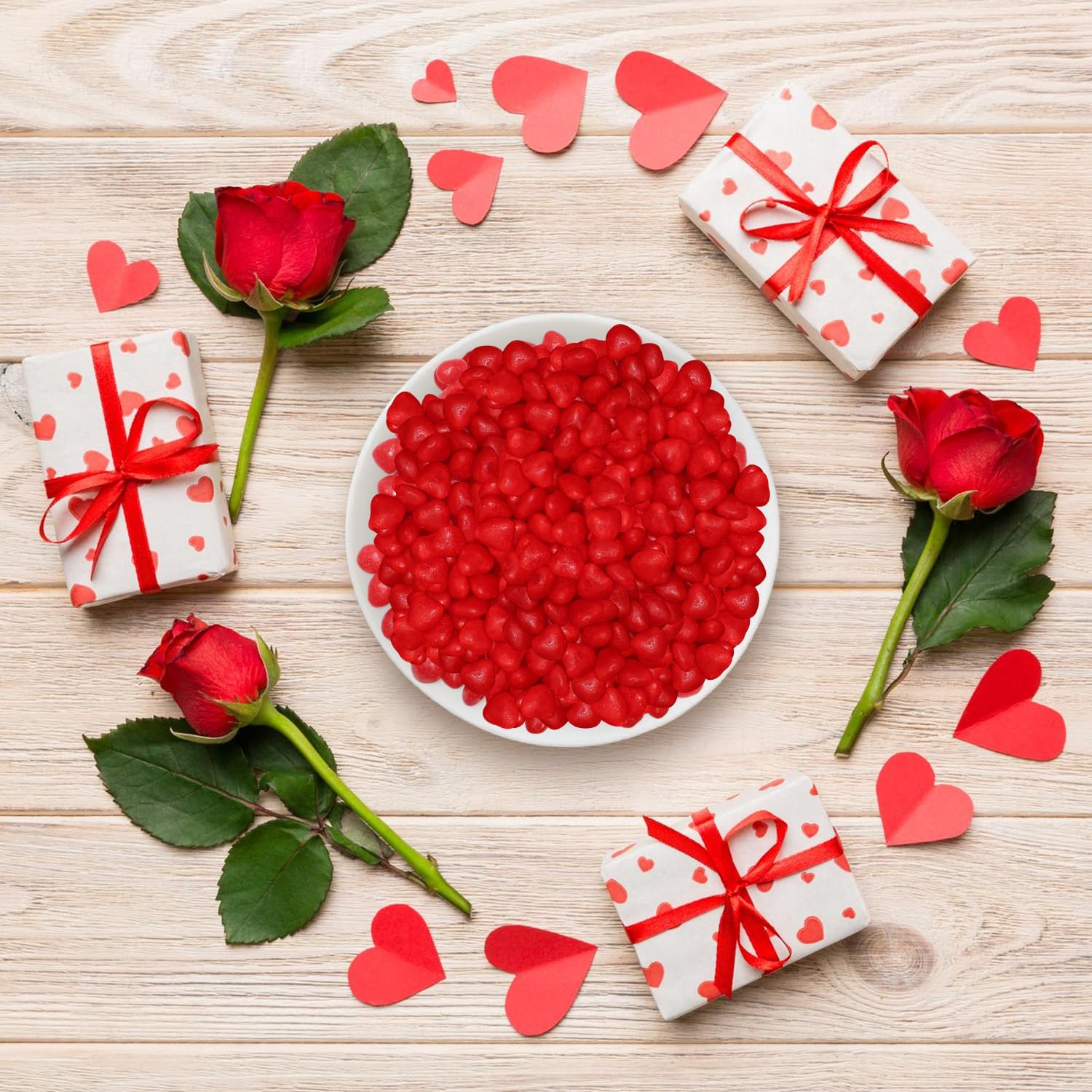 GEEOOLLAH Cinnamon Imperial Hearts for classroom exchanges and party favors.