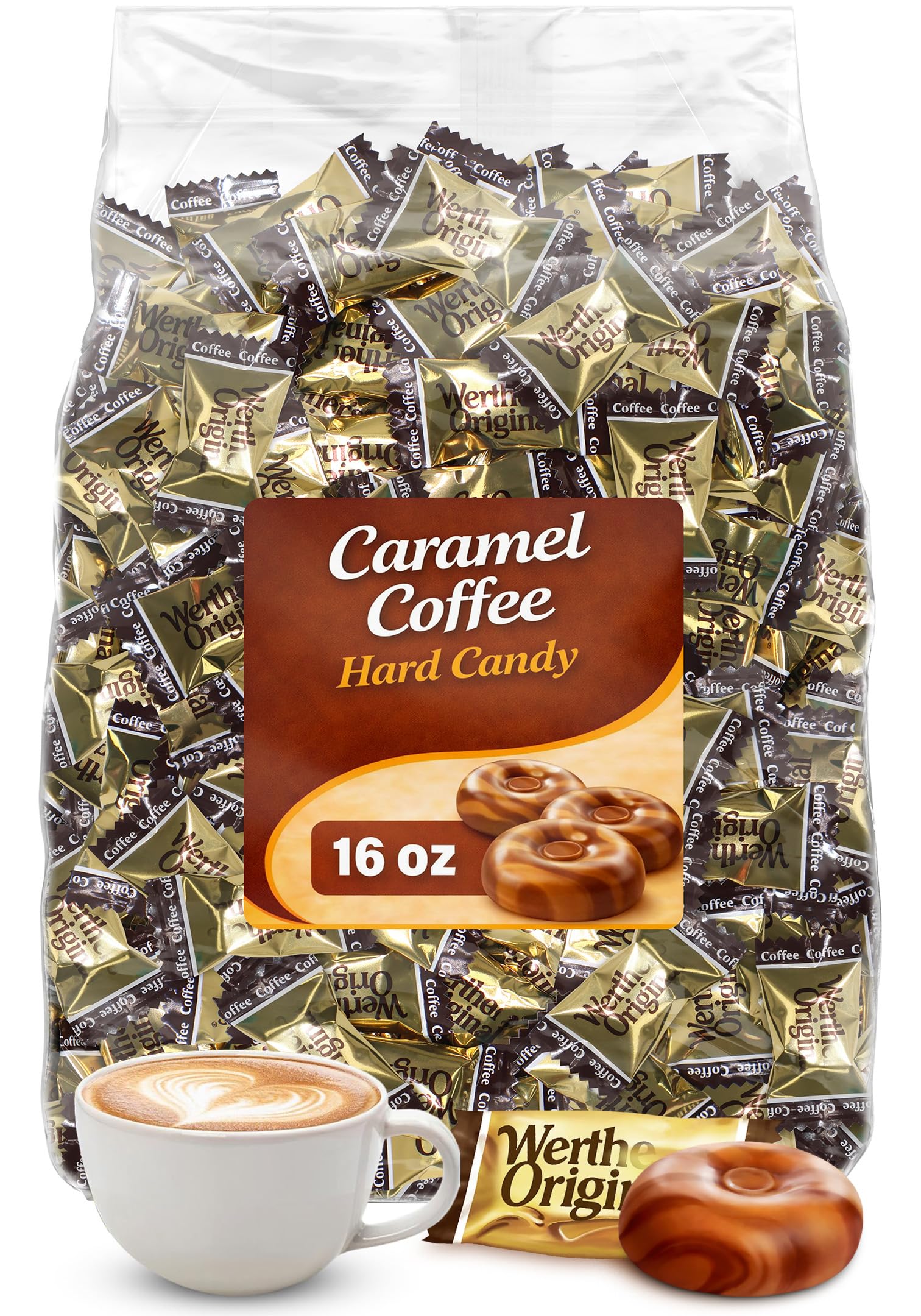 Geeoollah hard caramel coffee candy pack—individually wrapped for freshness on the go.