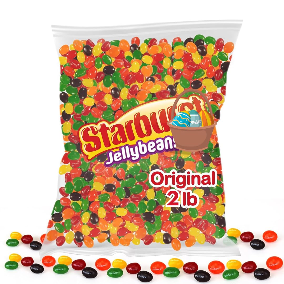 GEEOOLLAH Original Jelly Beans 2lb bulk bag, vibrant colors for parties and gifting.