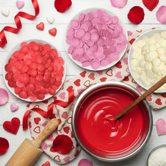 GEEOOLLAH pink Valentine candy melts 1lb bag for soft decorative drizzle.