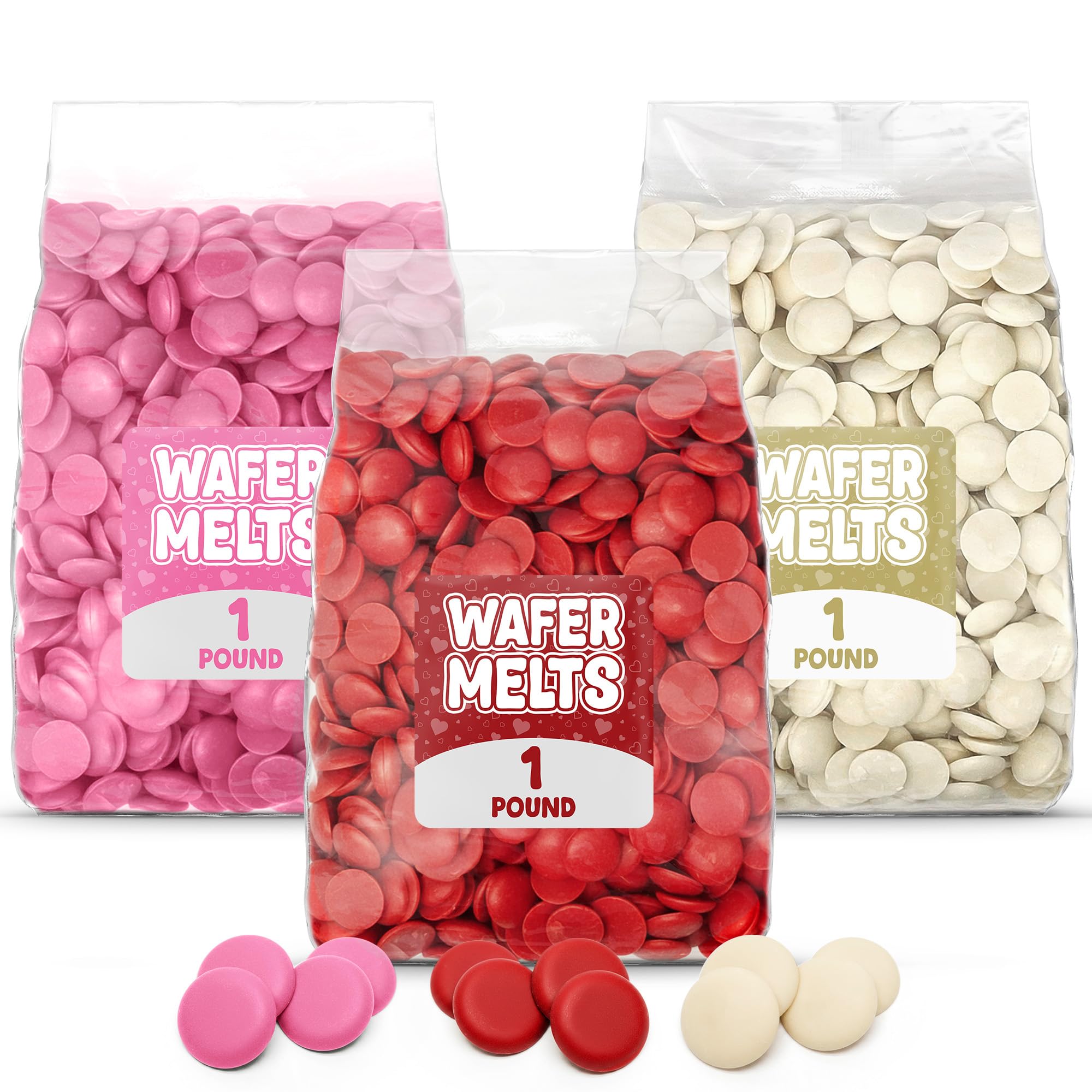 GEEOOLLAH red Valentine candy melts 1lb bag for quick glossy coating on treats.