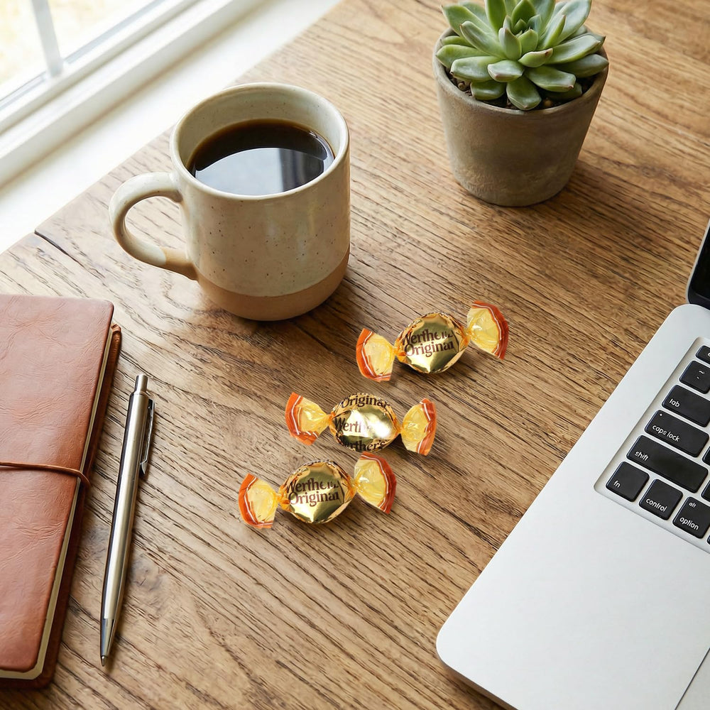 GEEOOLLAH soft-center caramels individually wrapped for easy sharing.