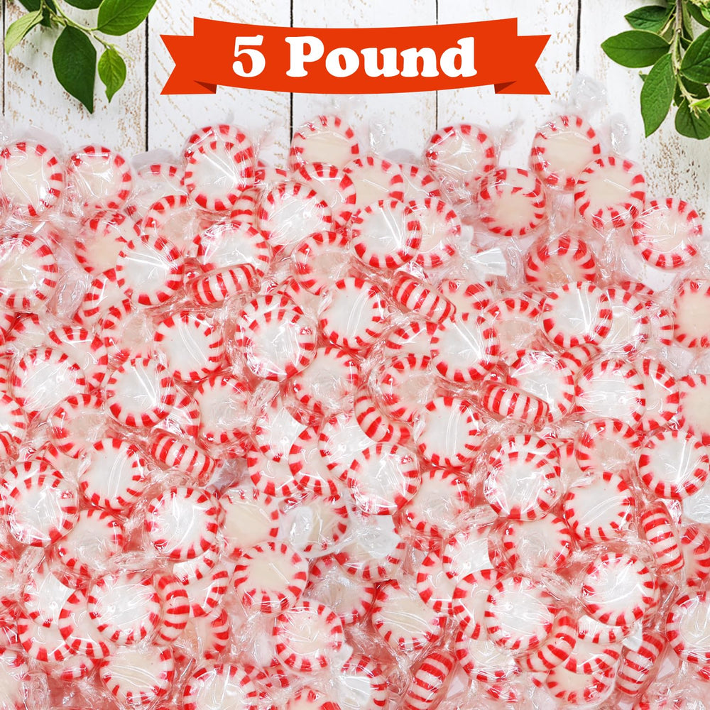 GEEOOLLAH Starlight red-and-white swirl displays for candy bowls.