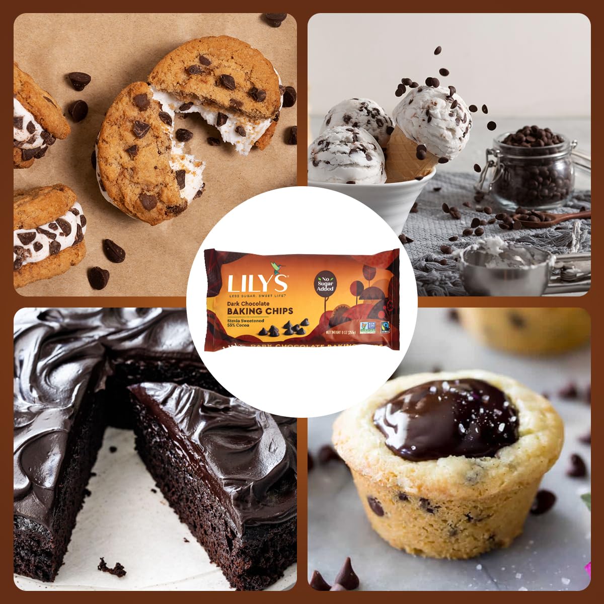 GEEOOLLAH dark chocolate chips stay evenly studded in cookies and muffins.