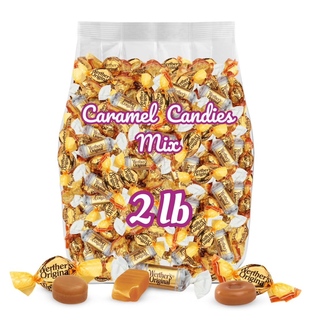 Werthers Original hard caramel candies on display, ideal for sharing at parties.