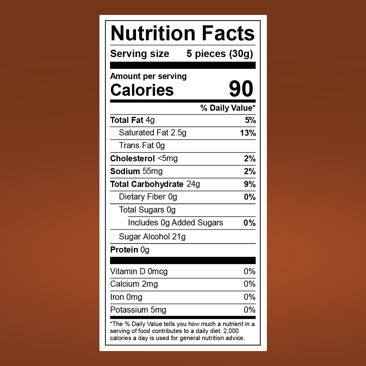 Close-up of Werther’s sugar free caramel wrapper highlighting compact, convenient packaging.