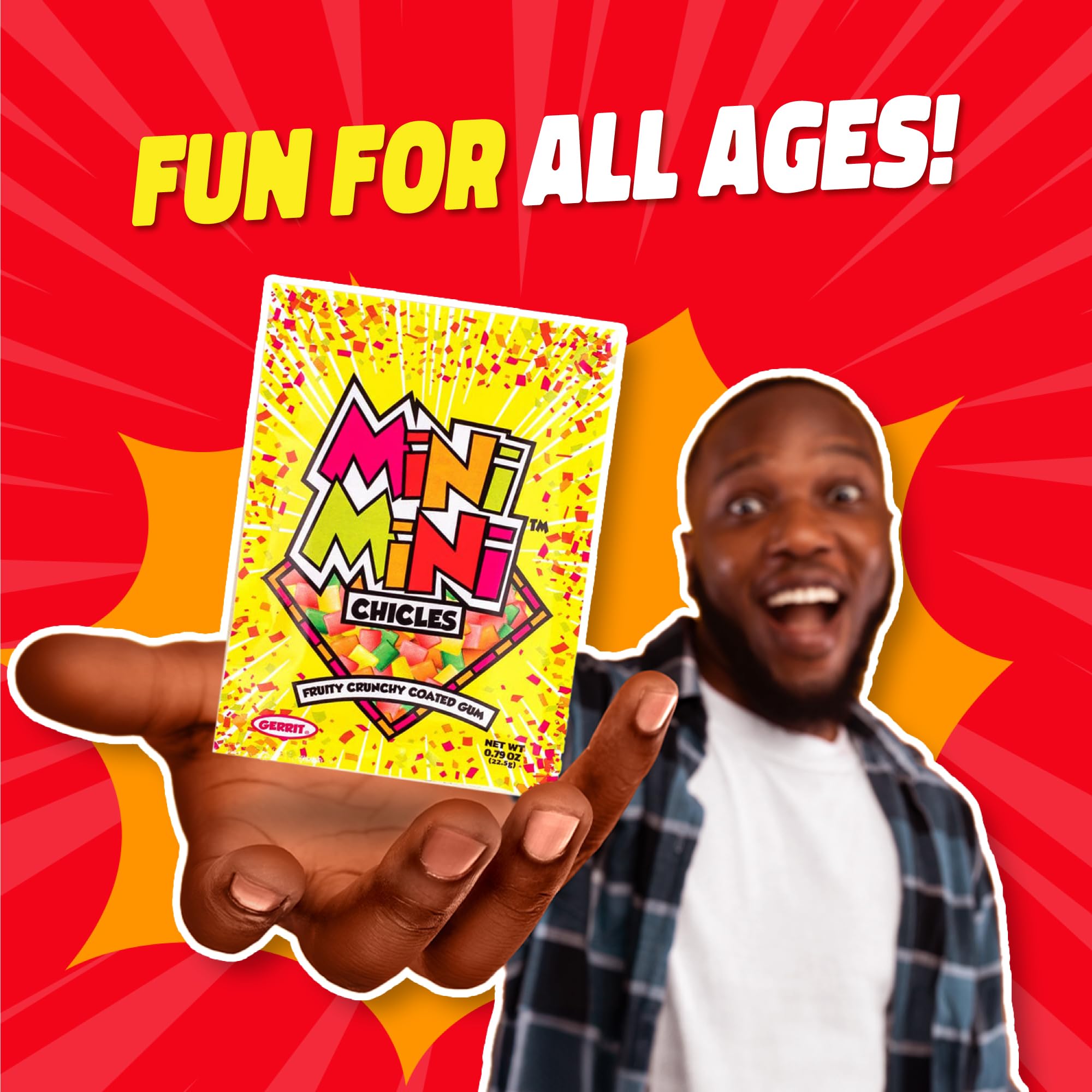 GeRRiT Gerrit's bulk display box of Mini-Mini Fruit Chicles for easy sharing